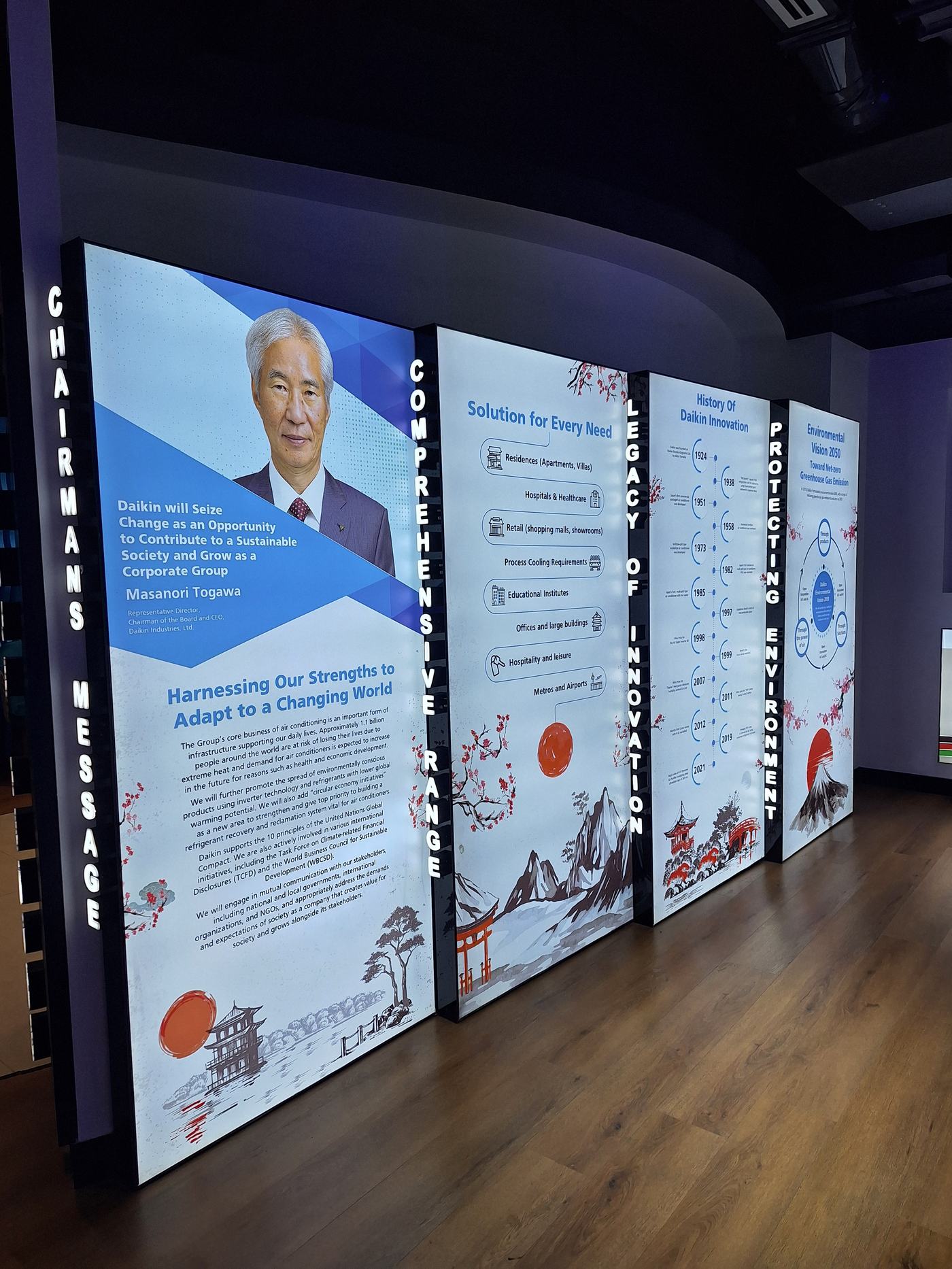 Daikin Chairmans Message Panels