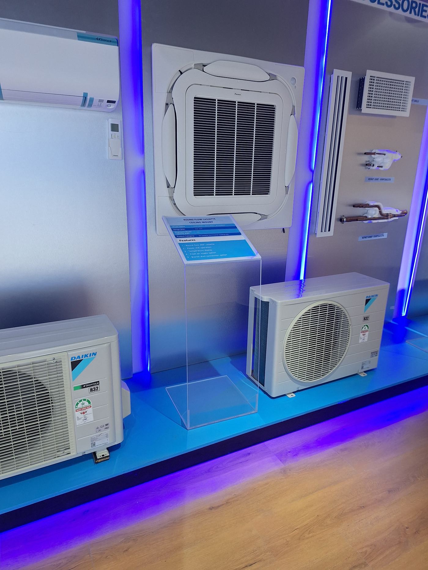 AC unit display bays close-up